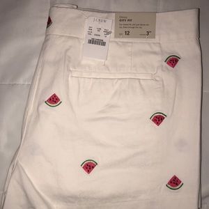 J. Crew Shorts - J. Crew 3” embroidered critter shorts - Watermelon J. Crew Shorts - J. Crew 3” embroidered critter shorts - Watermelon